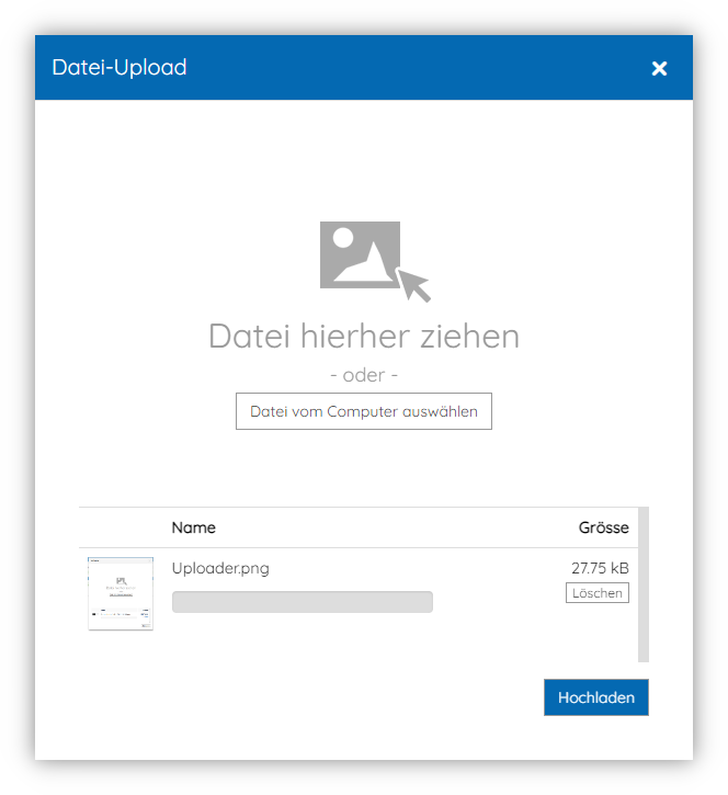 The new uploader modal